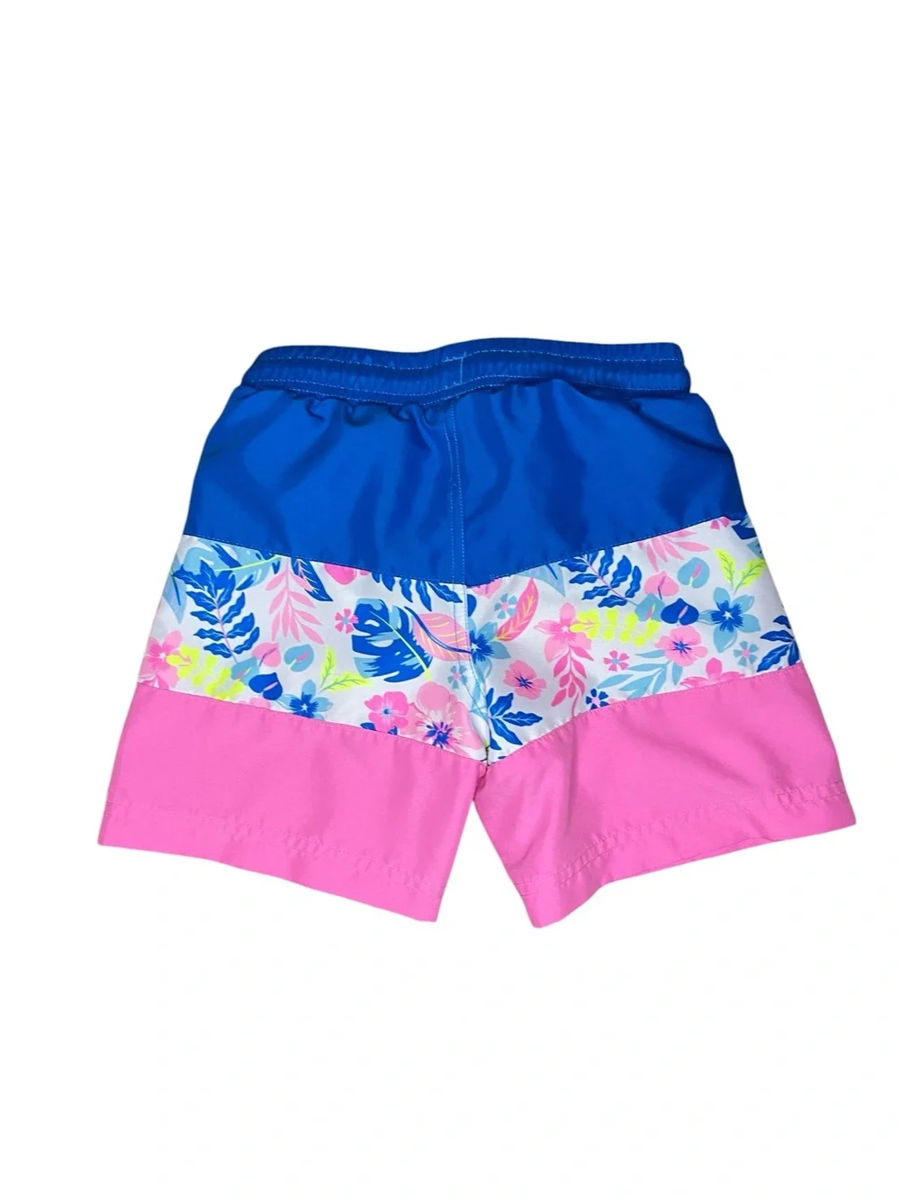 Tommy Bahama Boys Floral Colorblock Swim Trunks - Blue, Pink, Neon-Boys 5